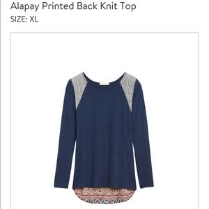 Alapat printed back knit top XL